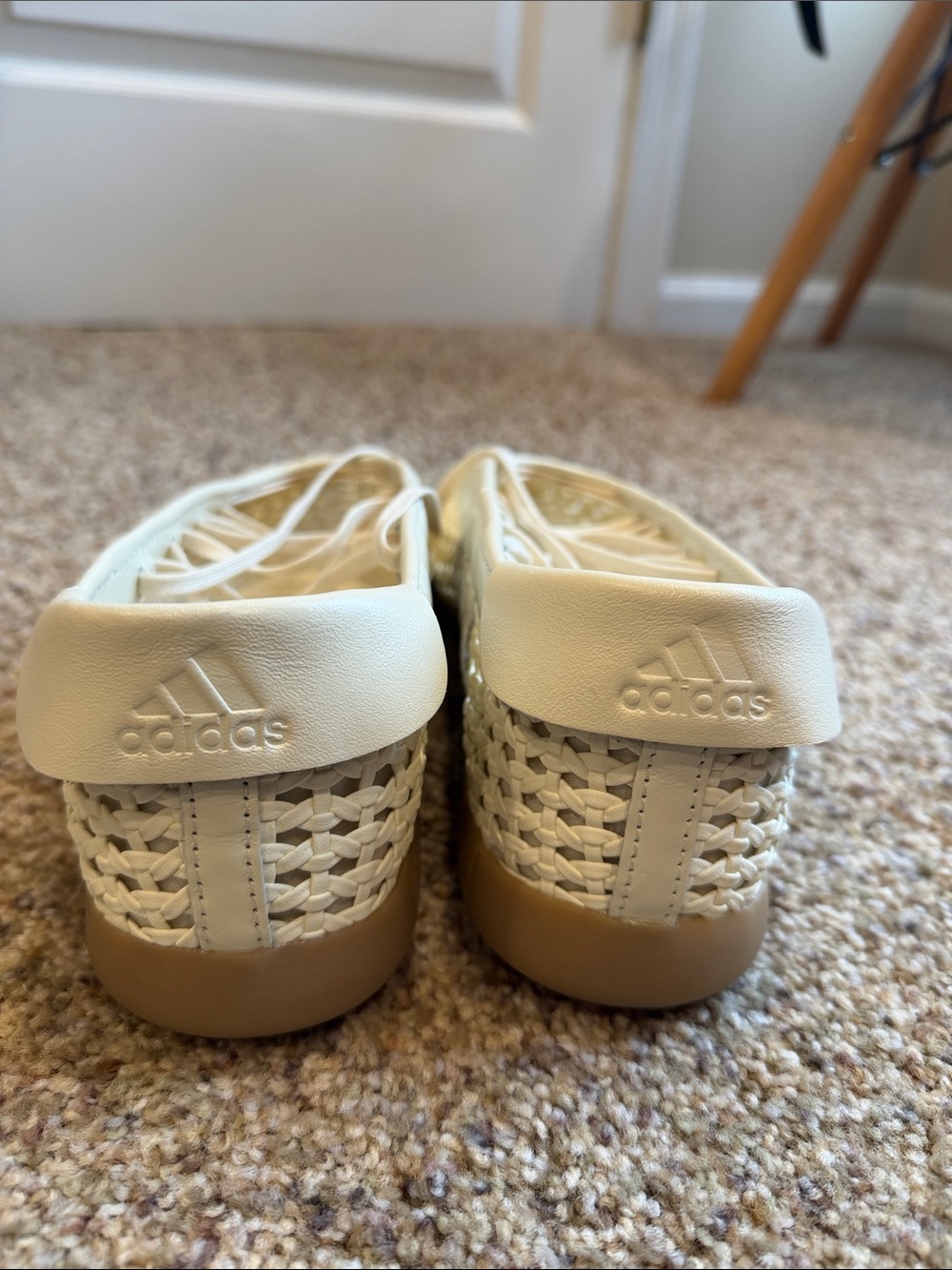 adidas Cream Woven Lace-Up Ballet Sneakers - Picture 5 of 5